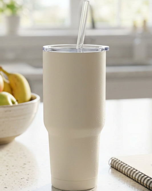 Nivt Ivory Insulated Tumbler 24 oz Straw Lid