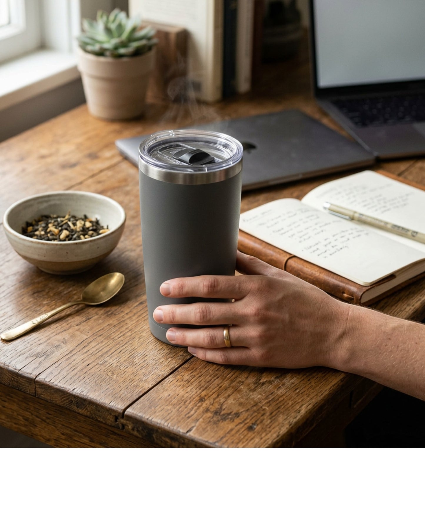 Nivt Stainless Steel Tumbler Graphite Slider Lid 20 oz